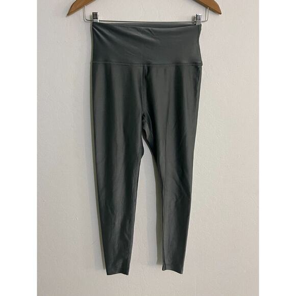 Beyond Yoga L Leggings High Rise Shine Twinkle Gray Stretch Pants Crop - Picture 2 of 7